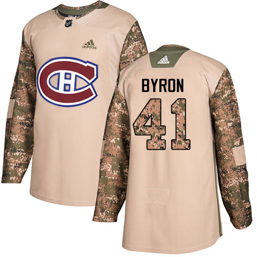 Adidas Canadiens #41 Paul Byron Camo Authentic Veterans Day Stitched NHL Jersey - Click Image to Close